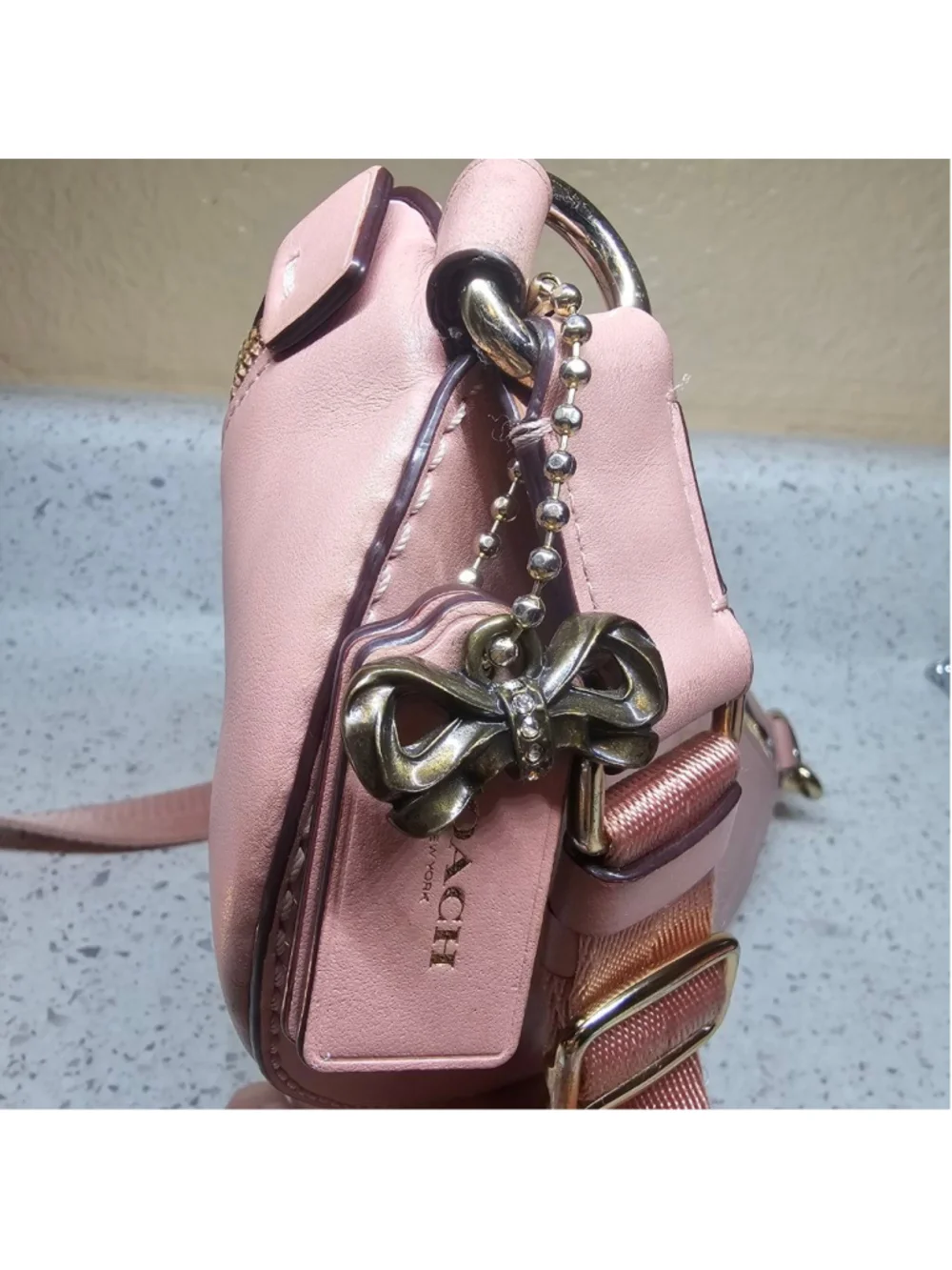 COACH x Selena Gomez Limited Edition Pink Leather Belt Bag (39315)